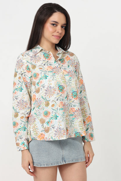 Garden Whispers Shirt – women's soft floral print cotton shirt, view 3