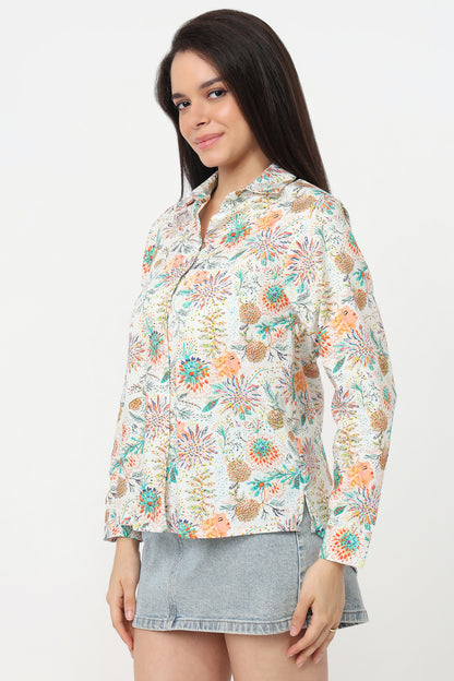 Garden Whispers Shirt – women's soft floral print cotton shirt, view 4