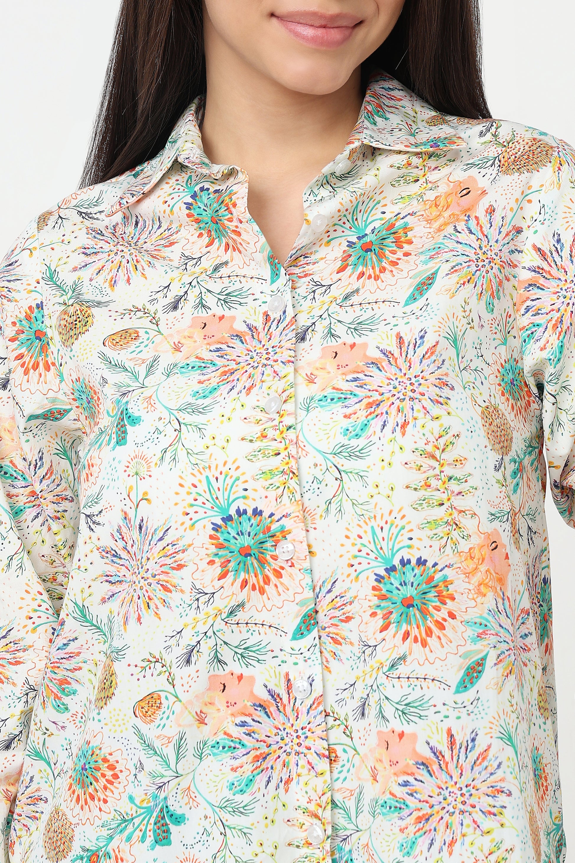 Garden Whispers Shirt – women's soft floral print cotton shirt, view 5