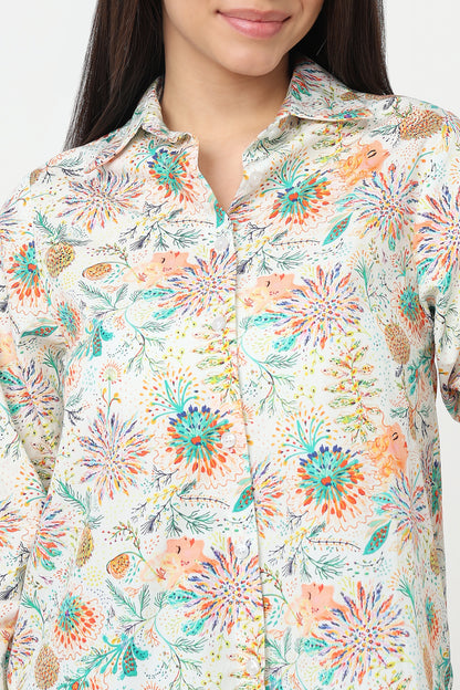 Garden Whispers Shirt – women's soft floral print cotton shirt, view 5