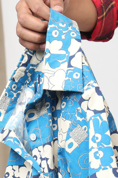 Blue Bloom Patchwork Shirt