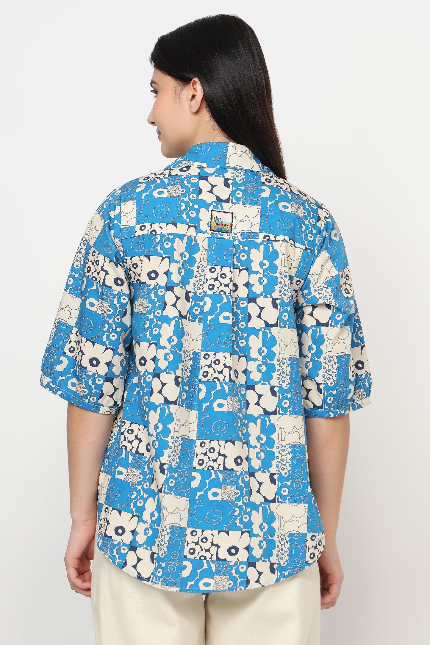 Blue Bloom Patchwork Shirt