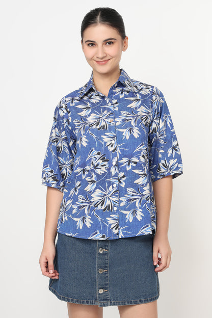 Indigo Petals Shirt