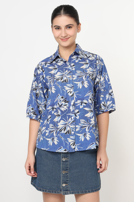 Indigo Petals Shirt
