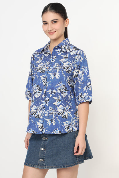 Indigo Petals Shirt