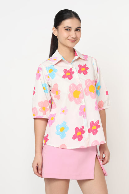 Candy Bloom Printed Shirt