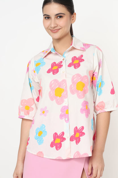 Candy Bloom Printed Shirt