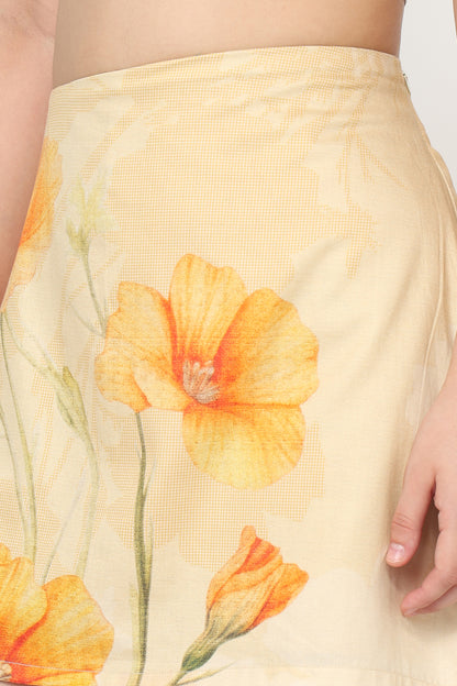 Golden Marigold Shirt With Skort Set