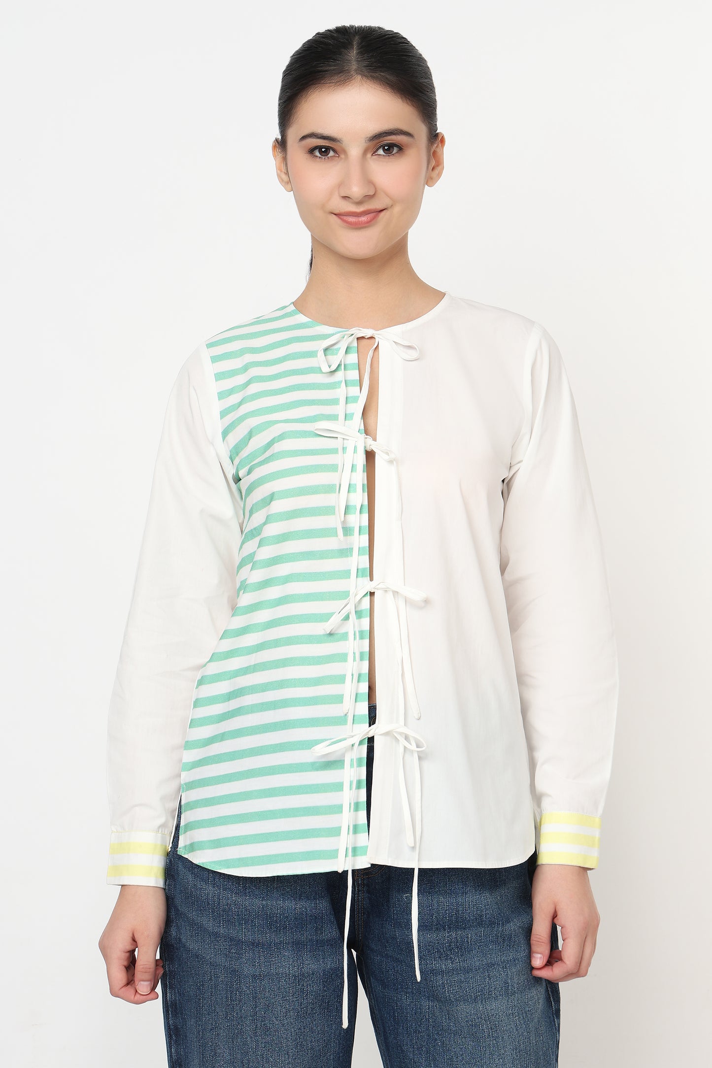 Floral Lace-Up Shirt