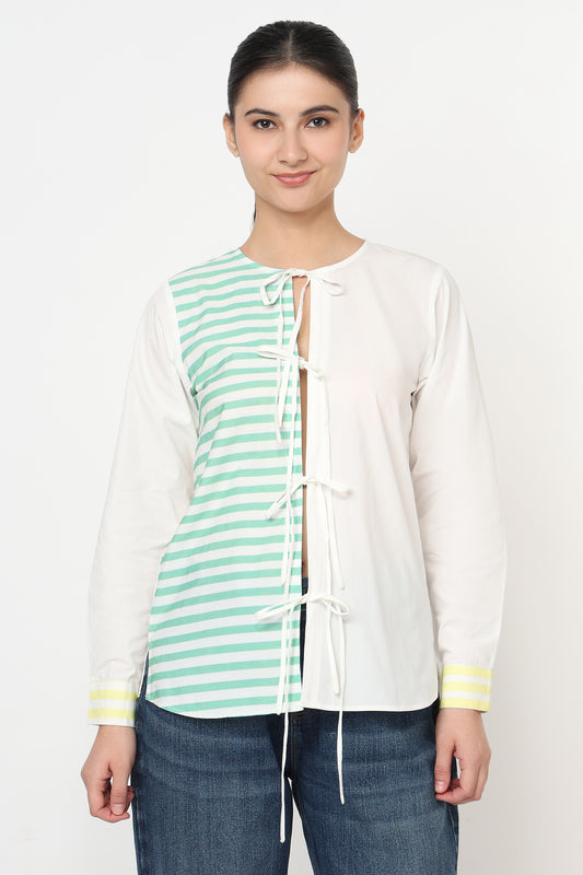 Floral Lace-Up Shirt