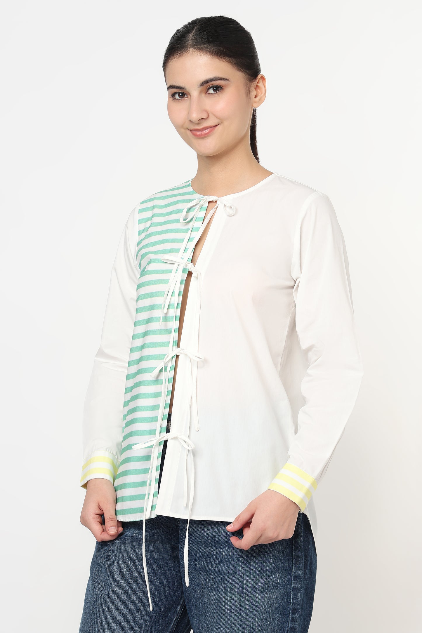 Floral Lace-Up Shirt