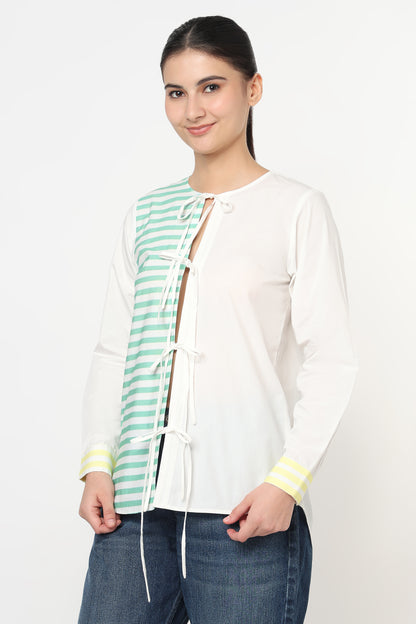 Floral Lace-Up Shirt