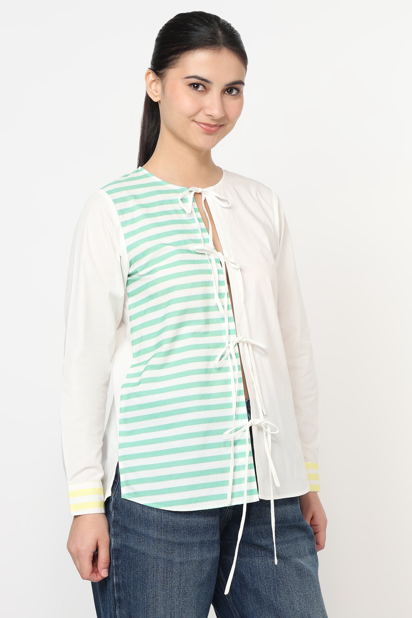 Floral Lace-Up Shirt