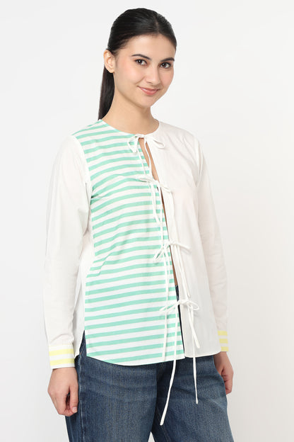 Floral Lace-Up Shirt