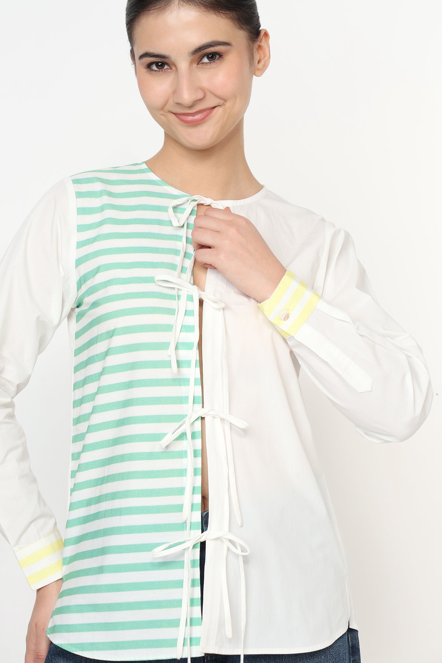 Floral Lace-Up Shirt