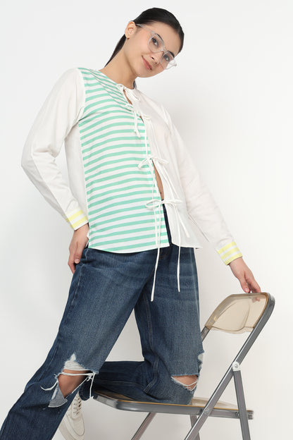 Floral Lace-Up Shirt