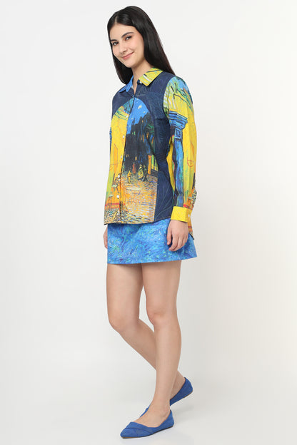 Moonlit Dine Shirt With Skort Set