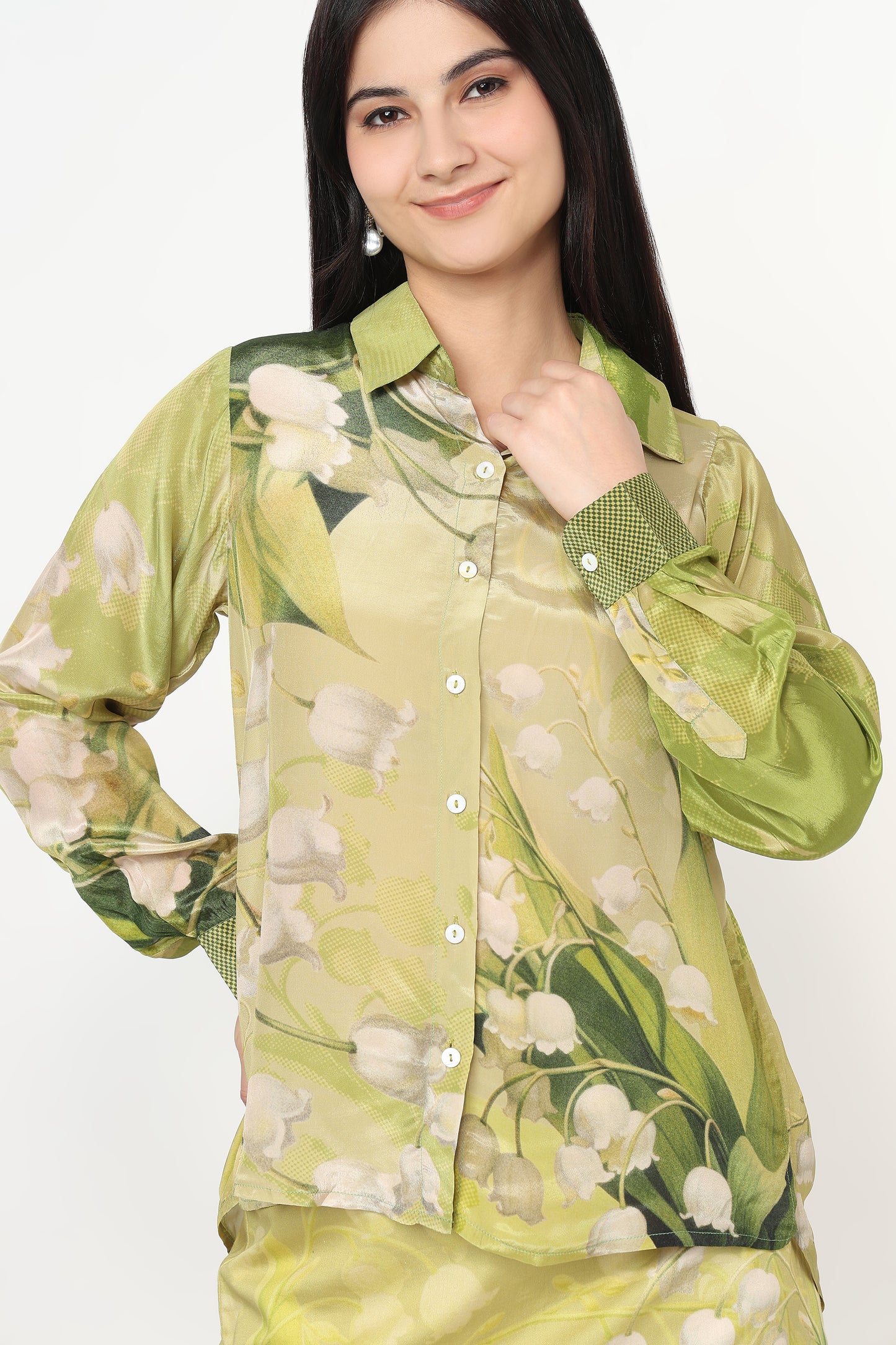 Olive Mist Shirt With Skort Set