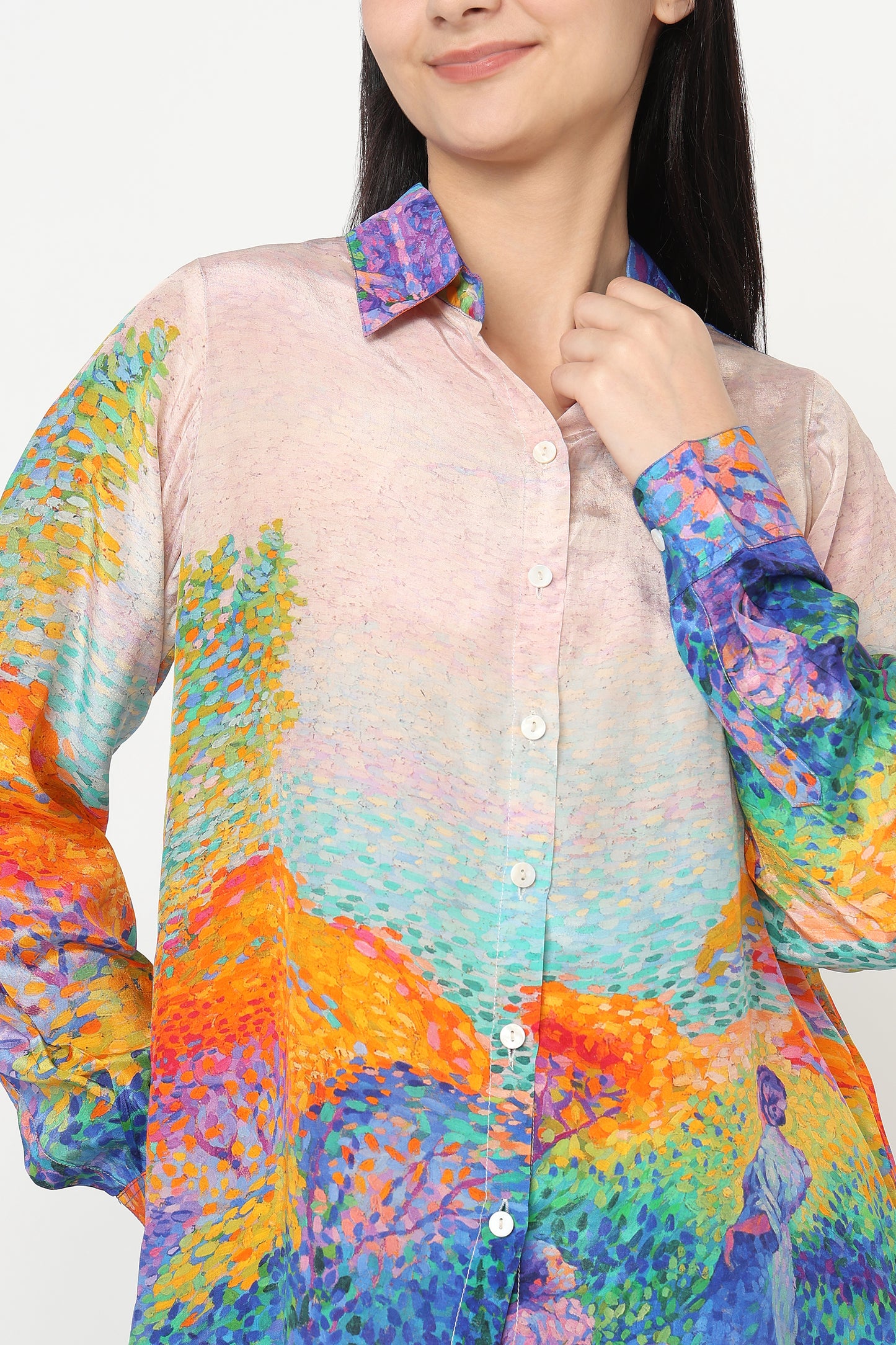 Serene Grove Shirt With Skort Set