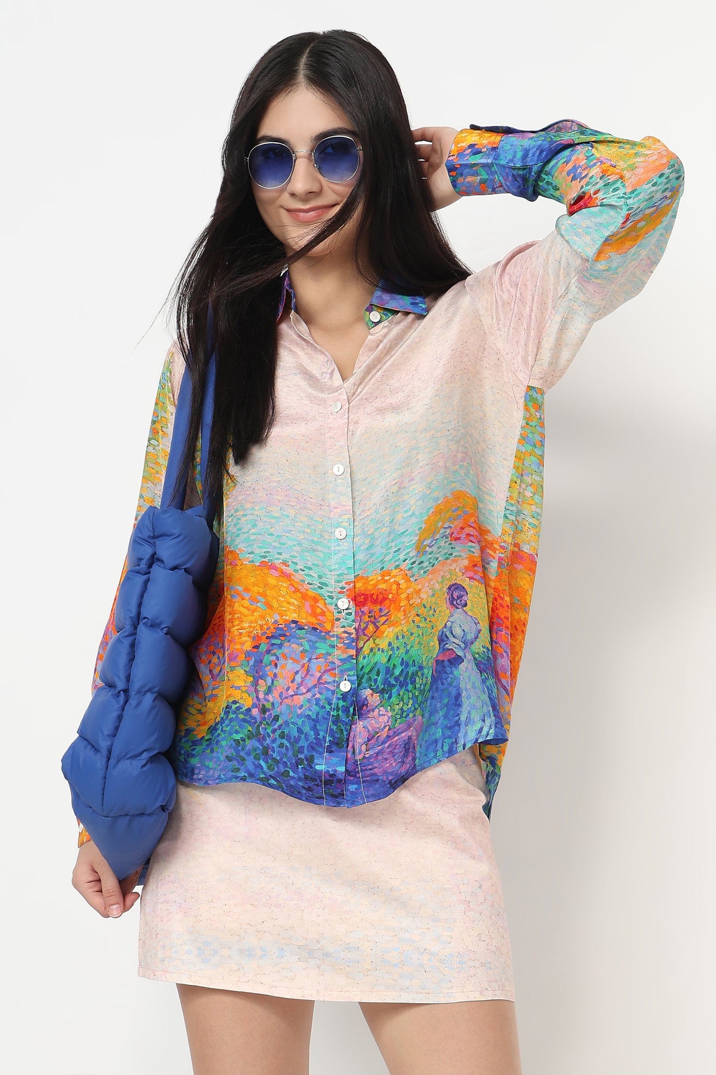 Serene Grove Shirt With Skort Set
