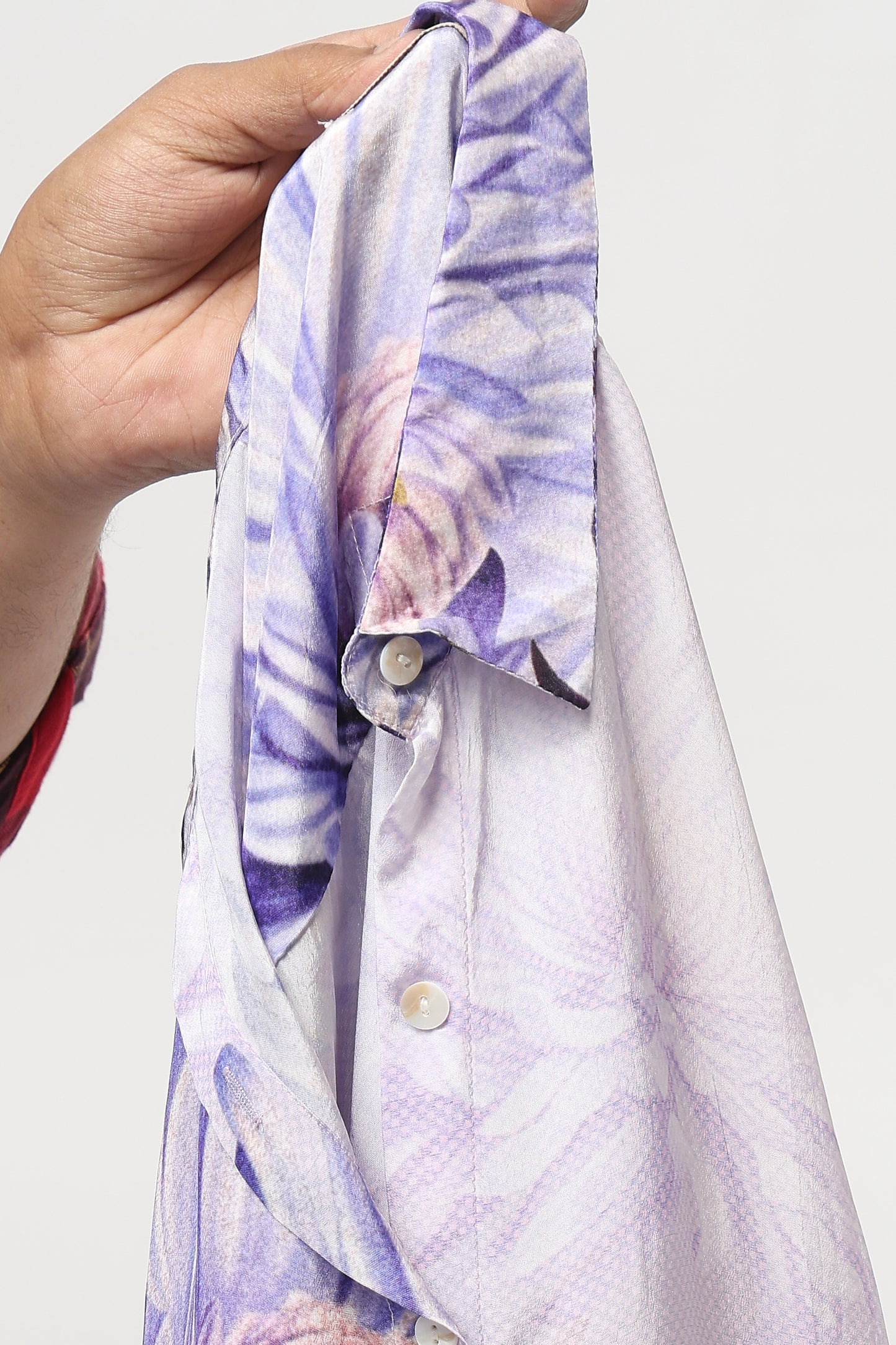 Purple Bloom Printed Shirt With Skort Set