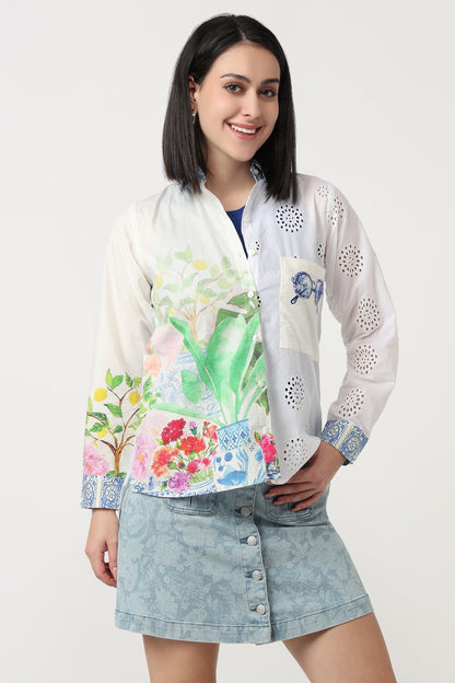 floral vase garden shirt