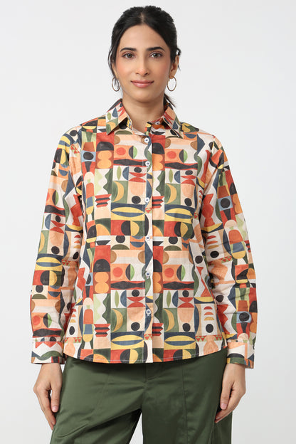 Modern Muse Geometric Printed Shirt
