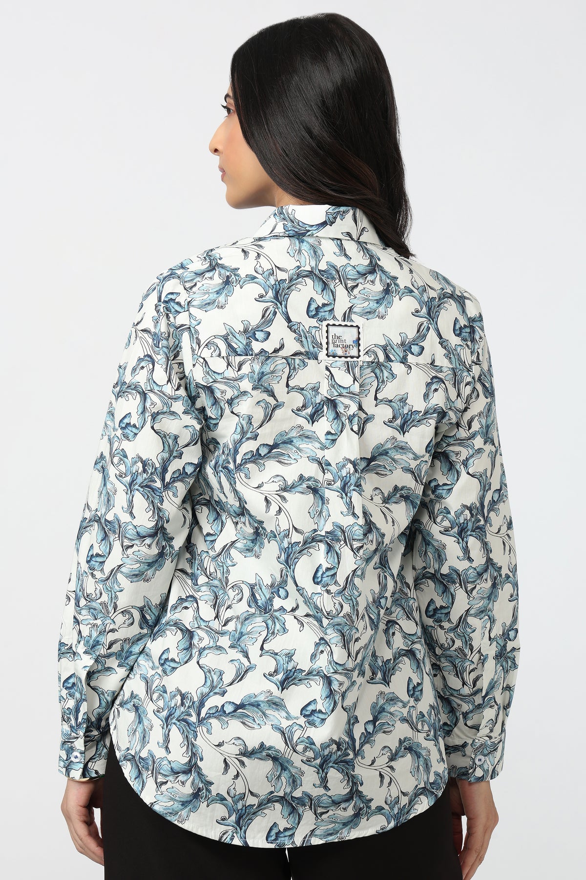 Azure Toile Shirt – women's printed cotton shirt by The Print Factory