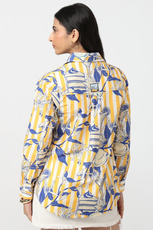 Amalfi Citrus Shirt – women's printed cotton shirt by The Print Factory