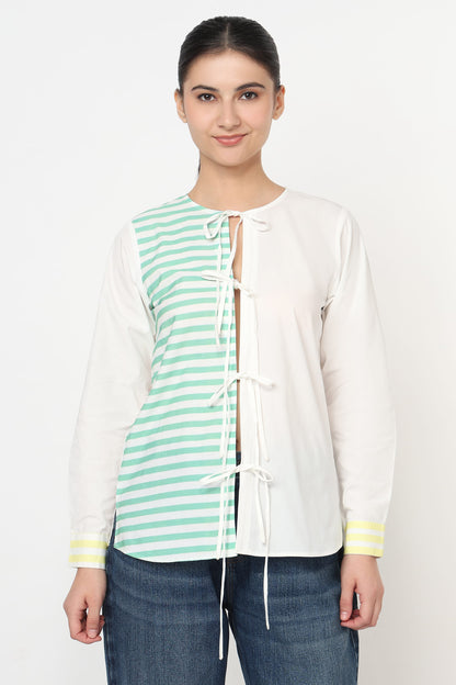 Floral Lace-Up Shirt