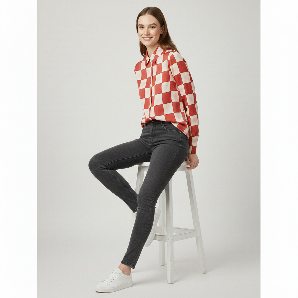 Dreamy Hearts Grid Shirt