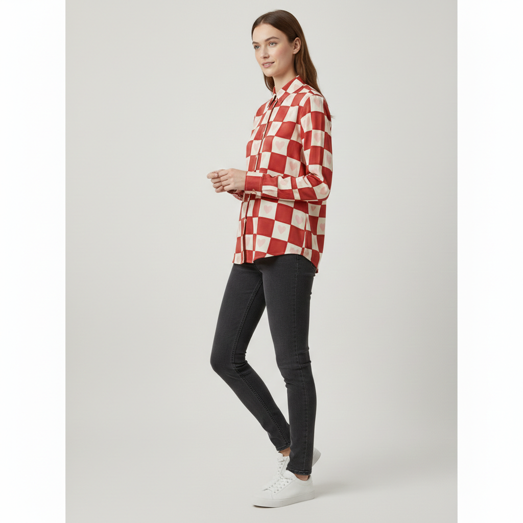 Dreamy Hearts Grid Shirt