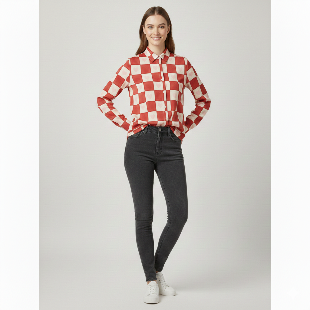 Dreamy Hearts Grid Shirt
