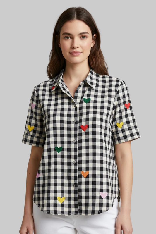 Pop-Heart Gingham Shirt