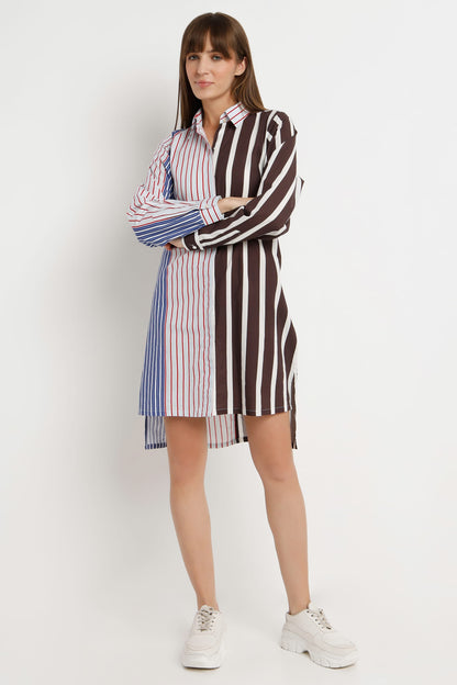 Heritage Stripe classic striped cotton shirt dress for women