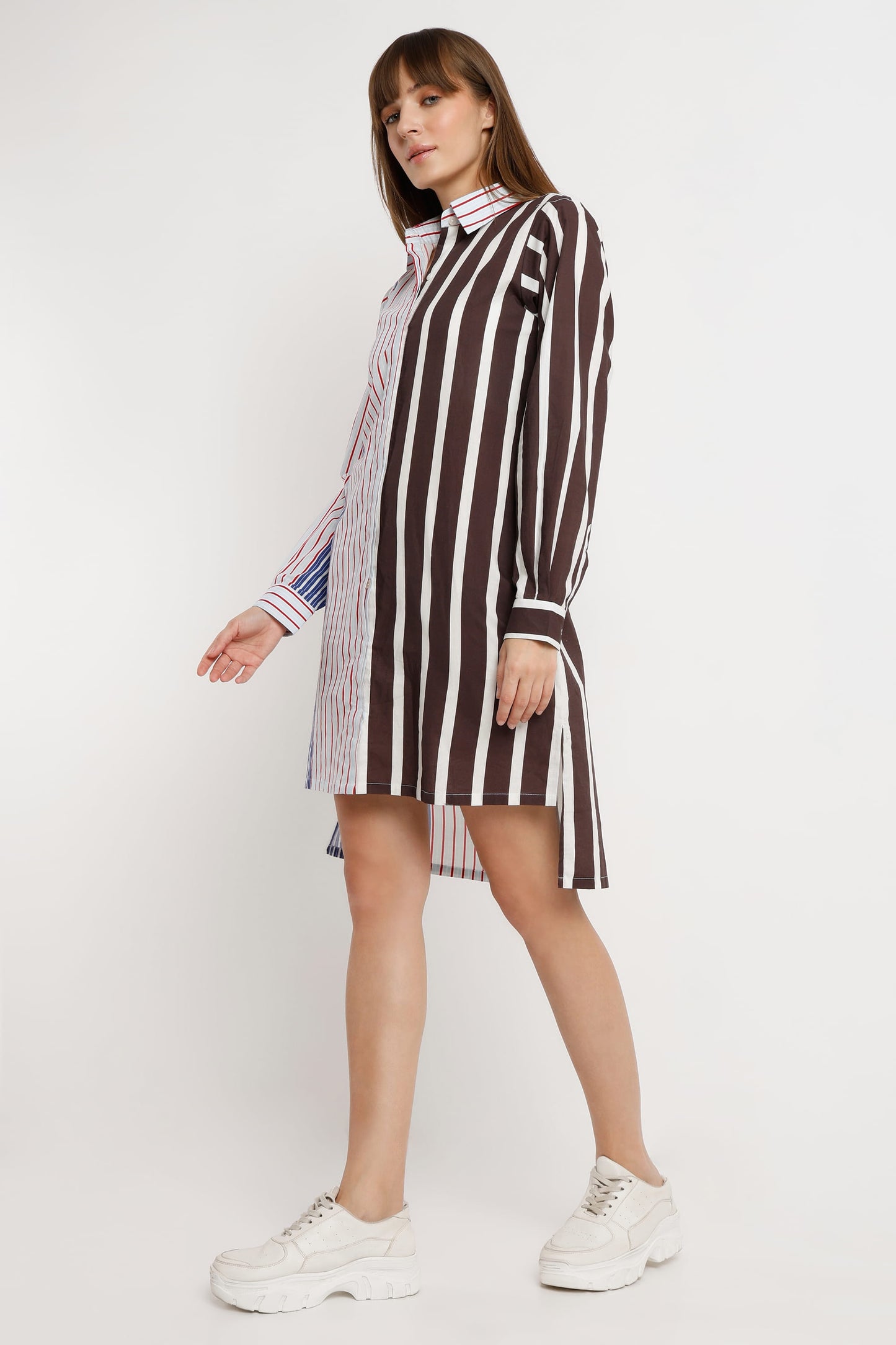 Heritage Stripe classic striped cotton shirt dress for women