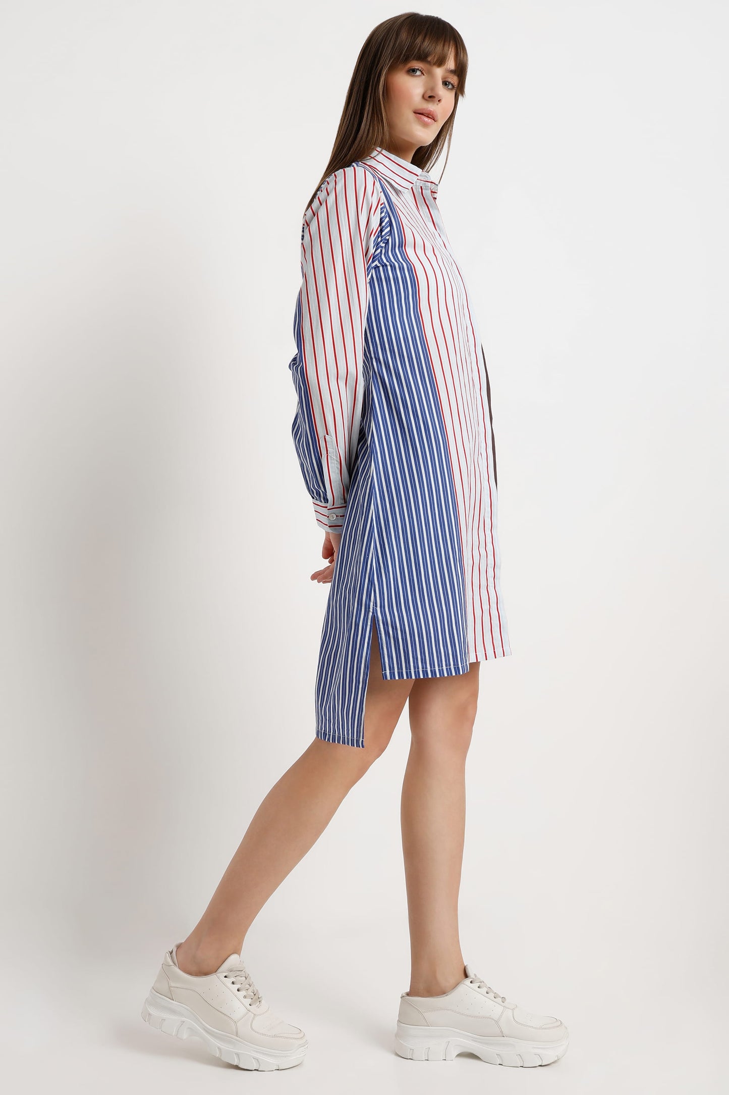 Heritage Stripe classic striped cotton shirt dress for women