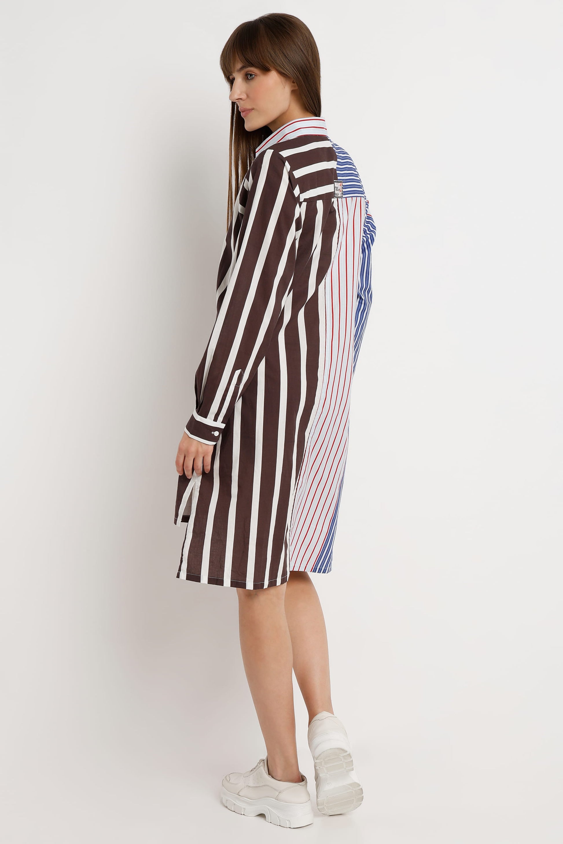 Heritage Stripe classic striped cotton shirt dress for women
