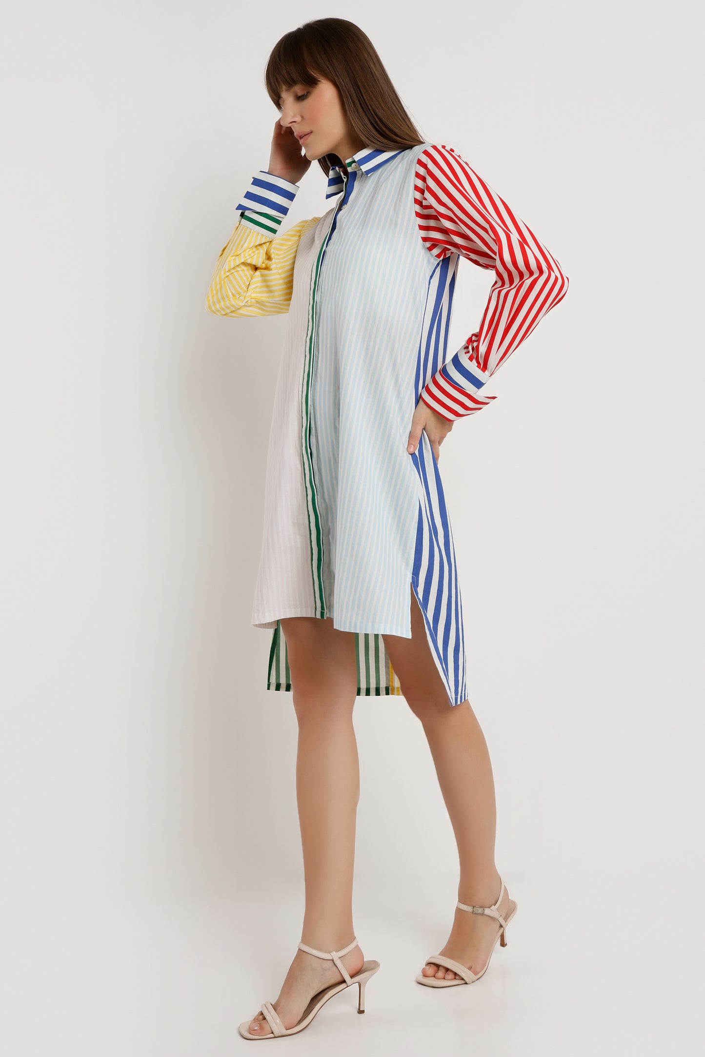 Spectrum Flow vibrant printed cotton shirt dress for women