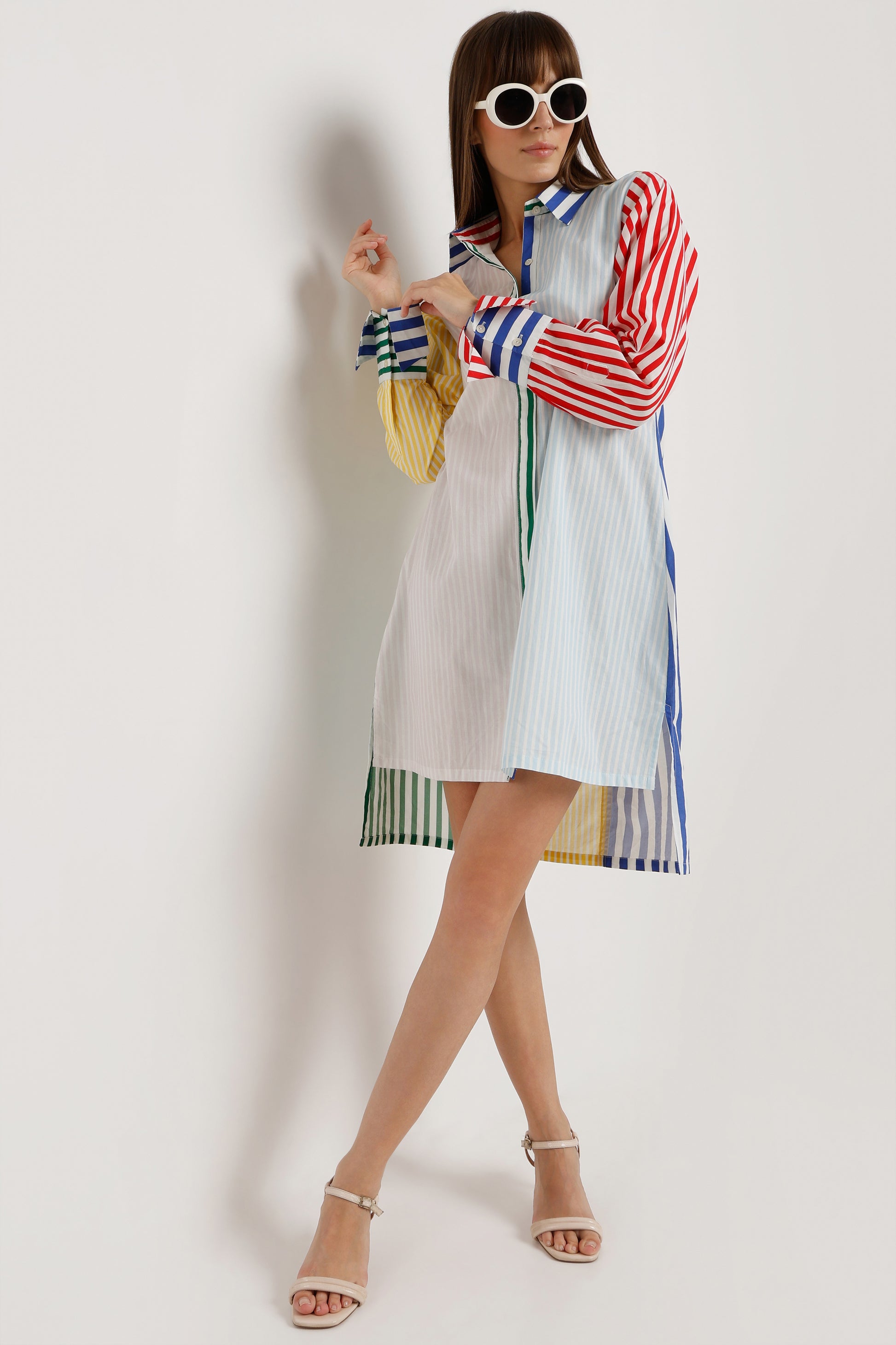 Spectrum Flow vibrant printed cotton shirt dress for women