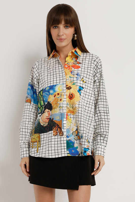 Starry Crossings star print cotton shirt for women