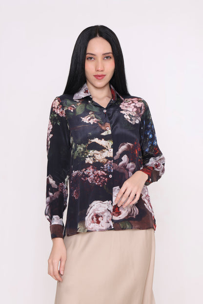 Midnight Bloom Printed Shirt
