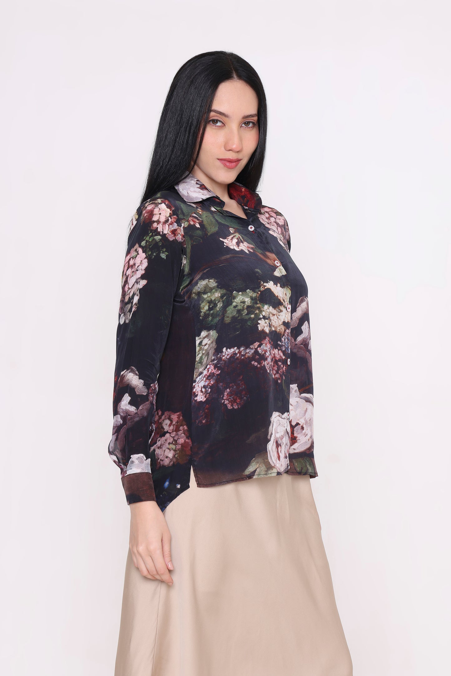 Midnight Bloom Printed Shirt