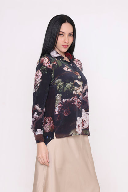 Midnight Bloom Printed Shirt