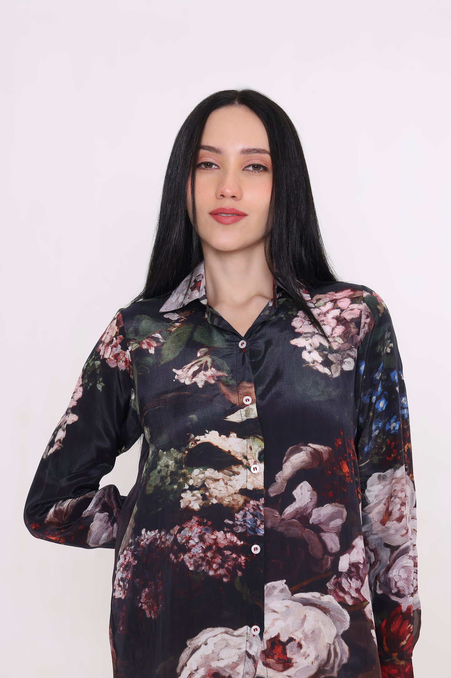 Midnight Bloom Printed Shirt