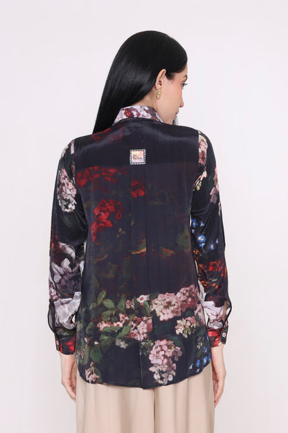 Midnight Bloom Printed Shirt
