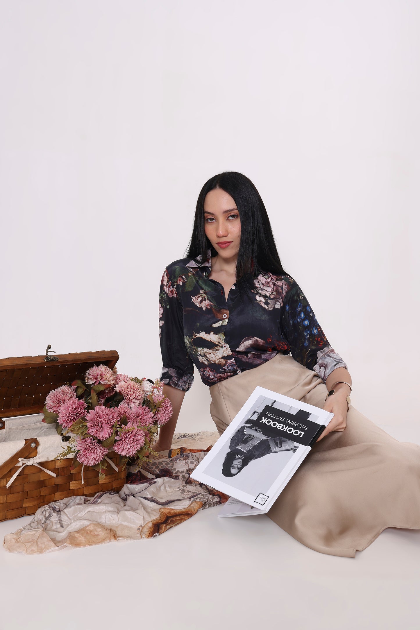 Midnight Bloom Printed Shirt