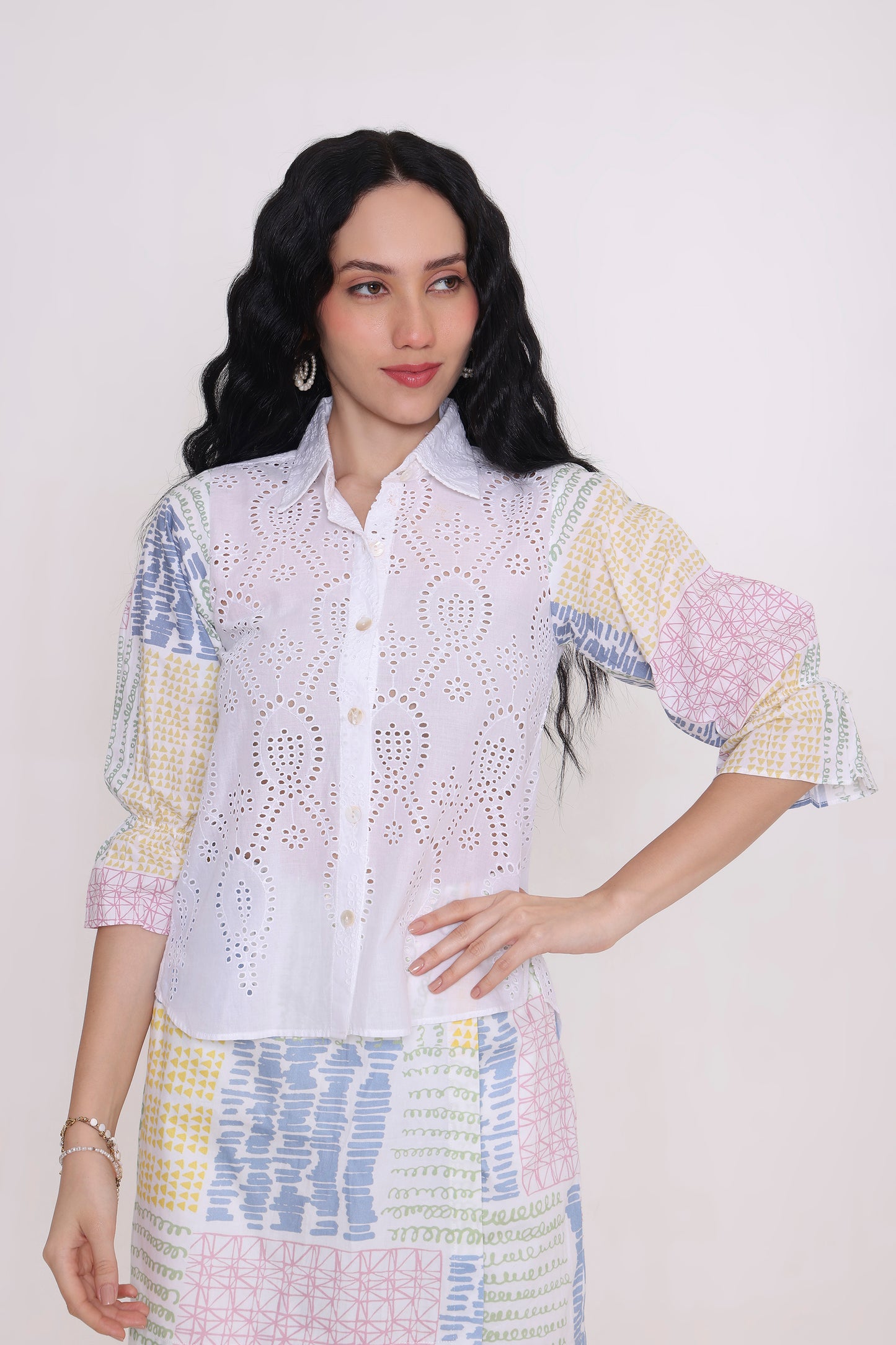 Pastel Breeze Eyelet Co-ord Set