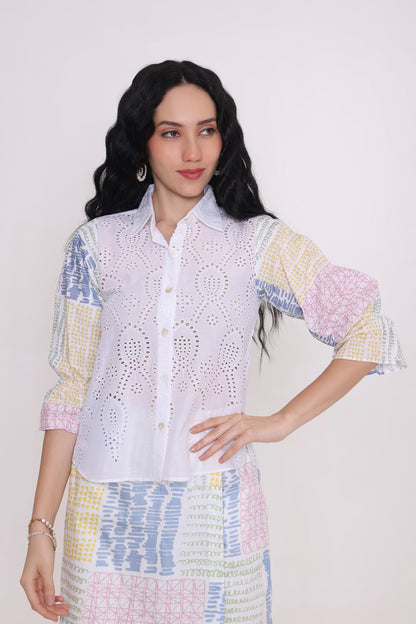 Pastel Breeze Eyelet Co-ord Set