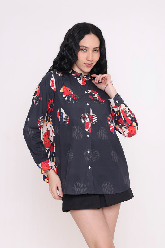 Red Tropic Printed Shirt